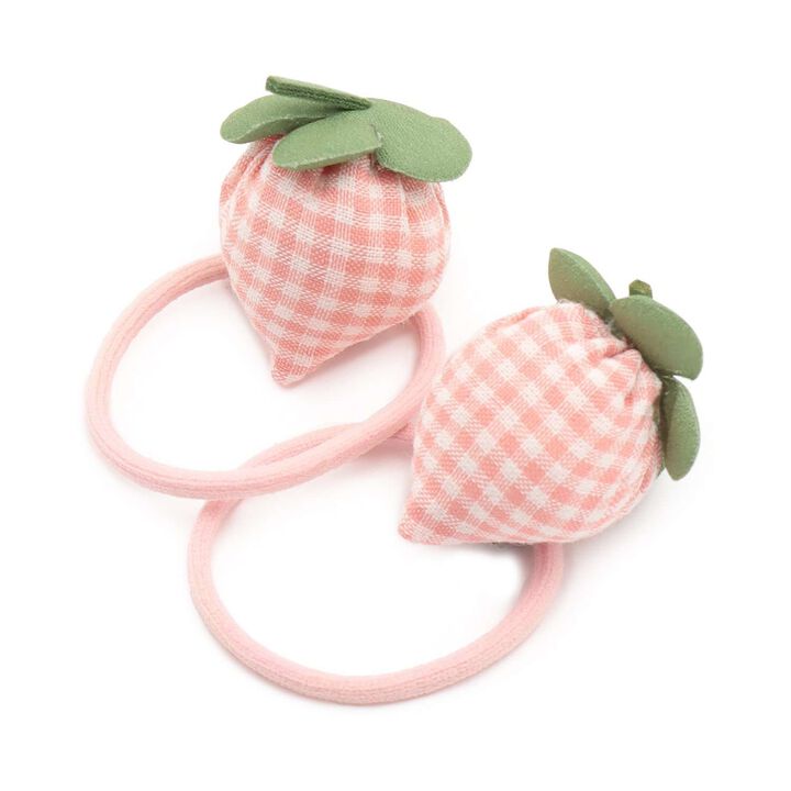 Puffy Strawberry Hair Ties (Set of 2),Yellow, medium image number 1