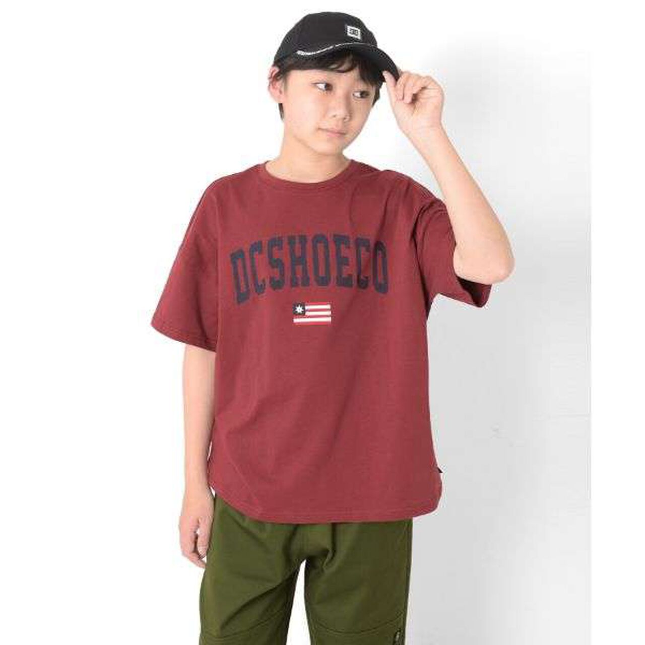 [Adult Size Available] [DC] Arch Logo Print Big Short Sleeve T-Shirt,Deep red, large image number 0