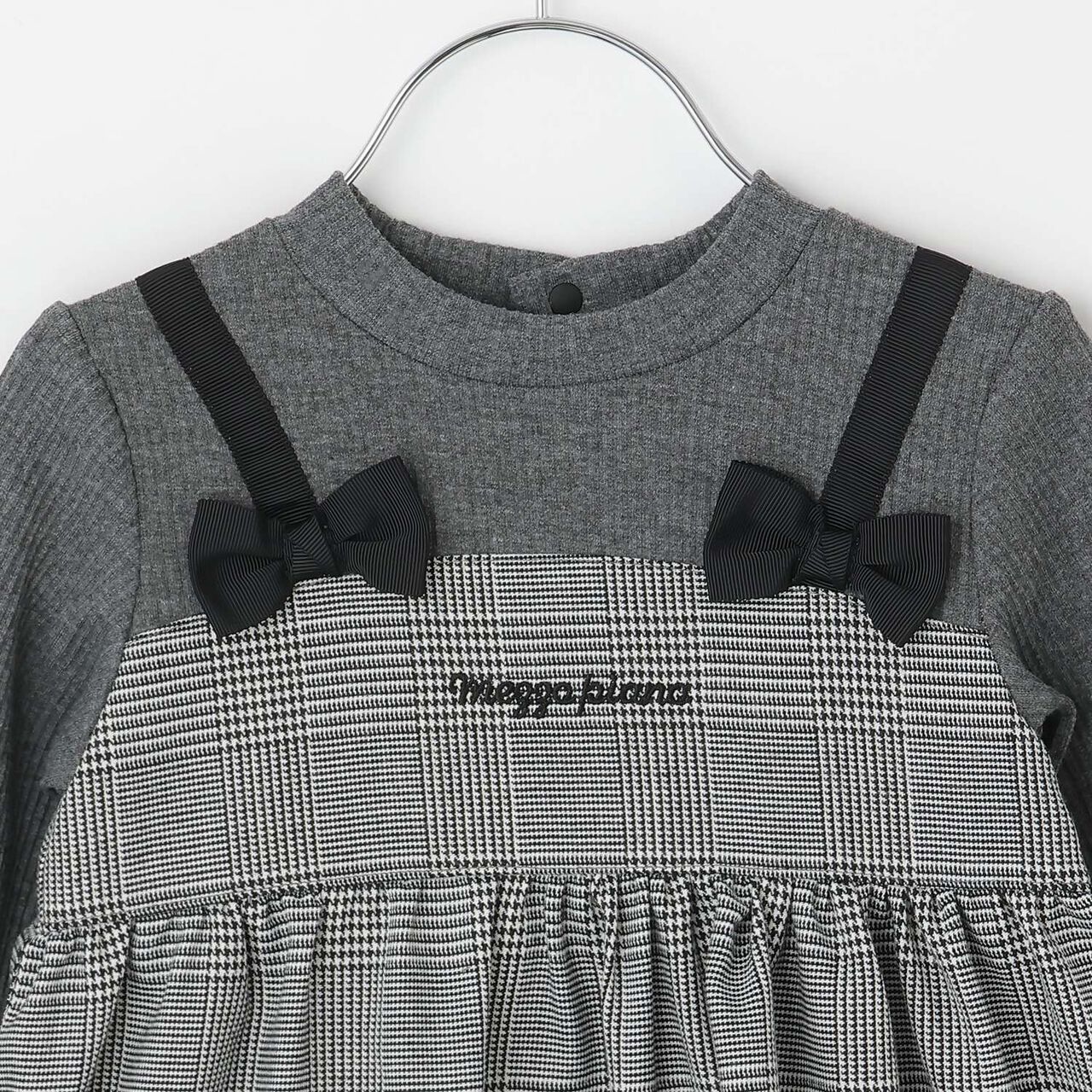 Piano One-Piece Dress & Bloomers Set,Black, large image number 3