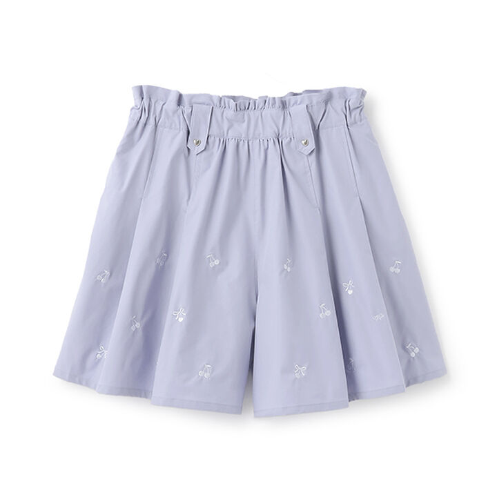 Functional Material Cherry Embroidery Culottes,Light blue, medium image number 6