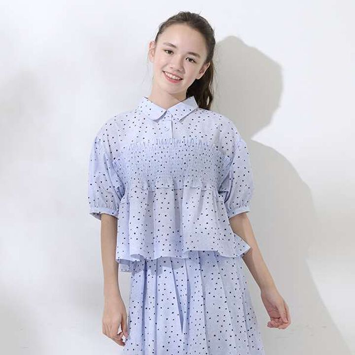 [AMI] Flower Bird Shirring Blouse,Navy, medium image number 17