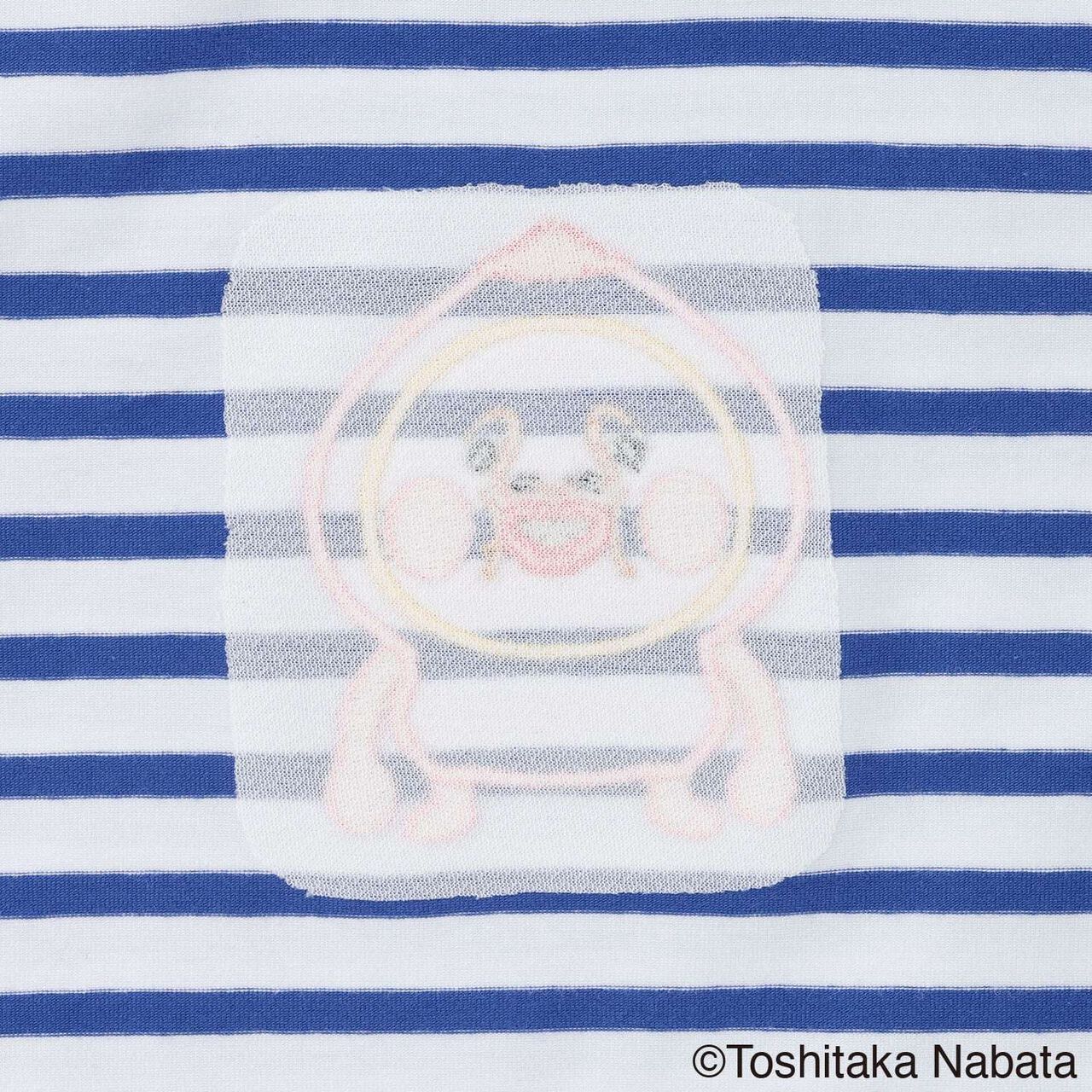 [Kobito Zukan] Stripe Pattern Short-Sleeve T-Shirt,Navy, large image number 3