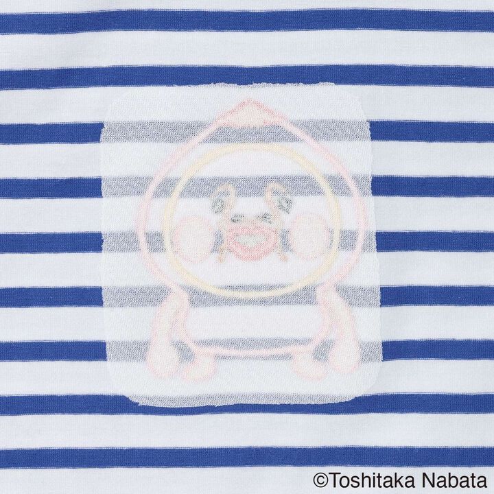 [Kobito Zukan] Stripe Pattern Short-Sleeve T-Shirt,Navy, medium image number 3
