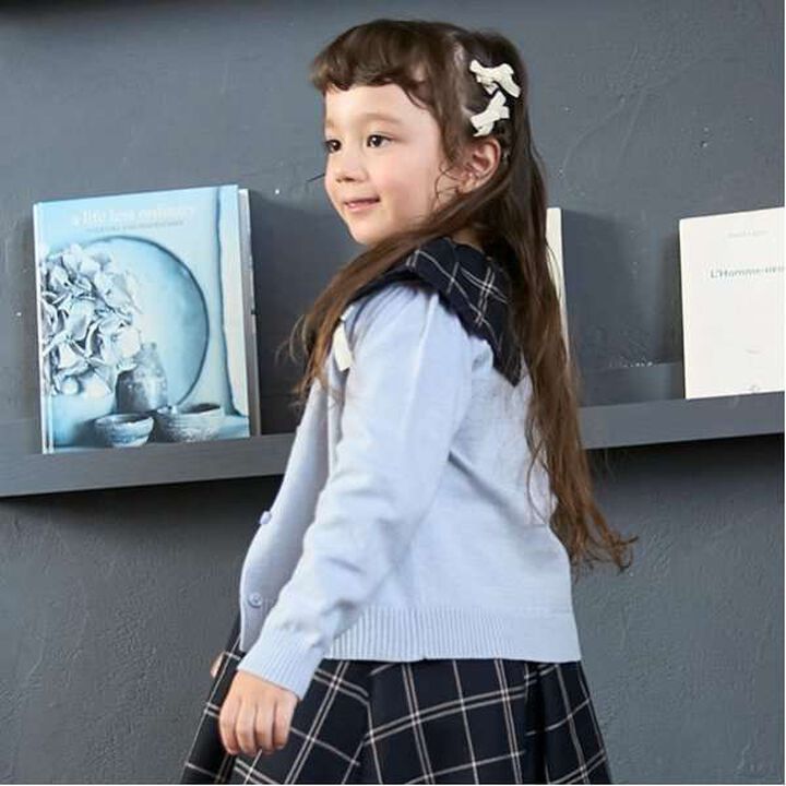 Ribbon Knit Cardigan,Sax blue, medium image number 11