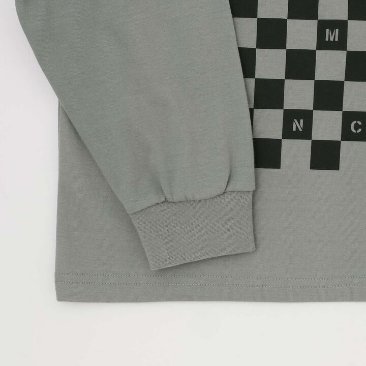 [Anti-Stain & Quick-Dry & Shape Retention] Checker Flag Printed T-Shirt [MNCM],Navy, medium image number 9
