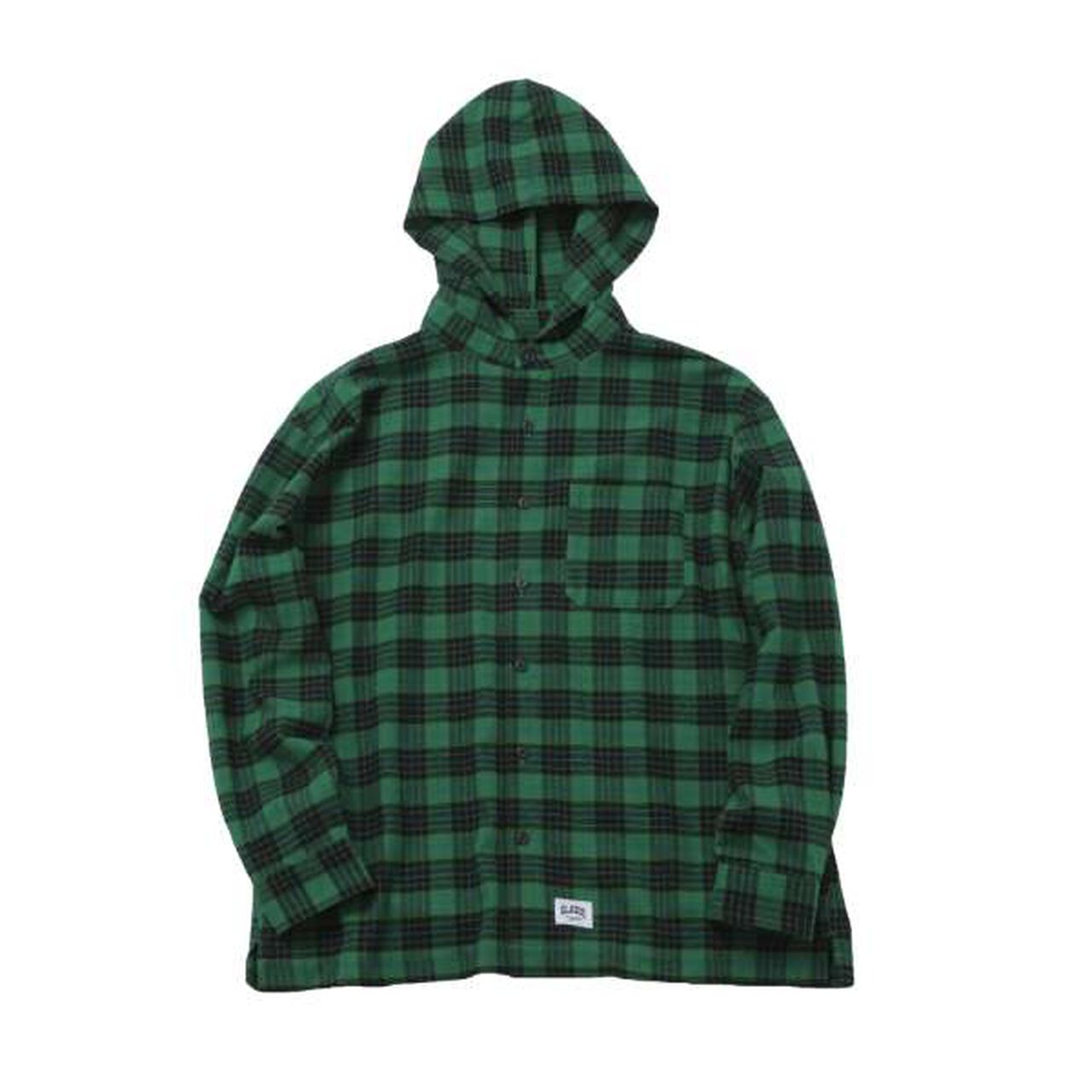 Hooded Check Shirt,Blue, large image number 3