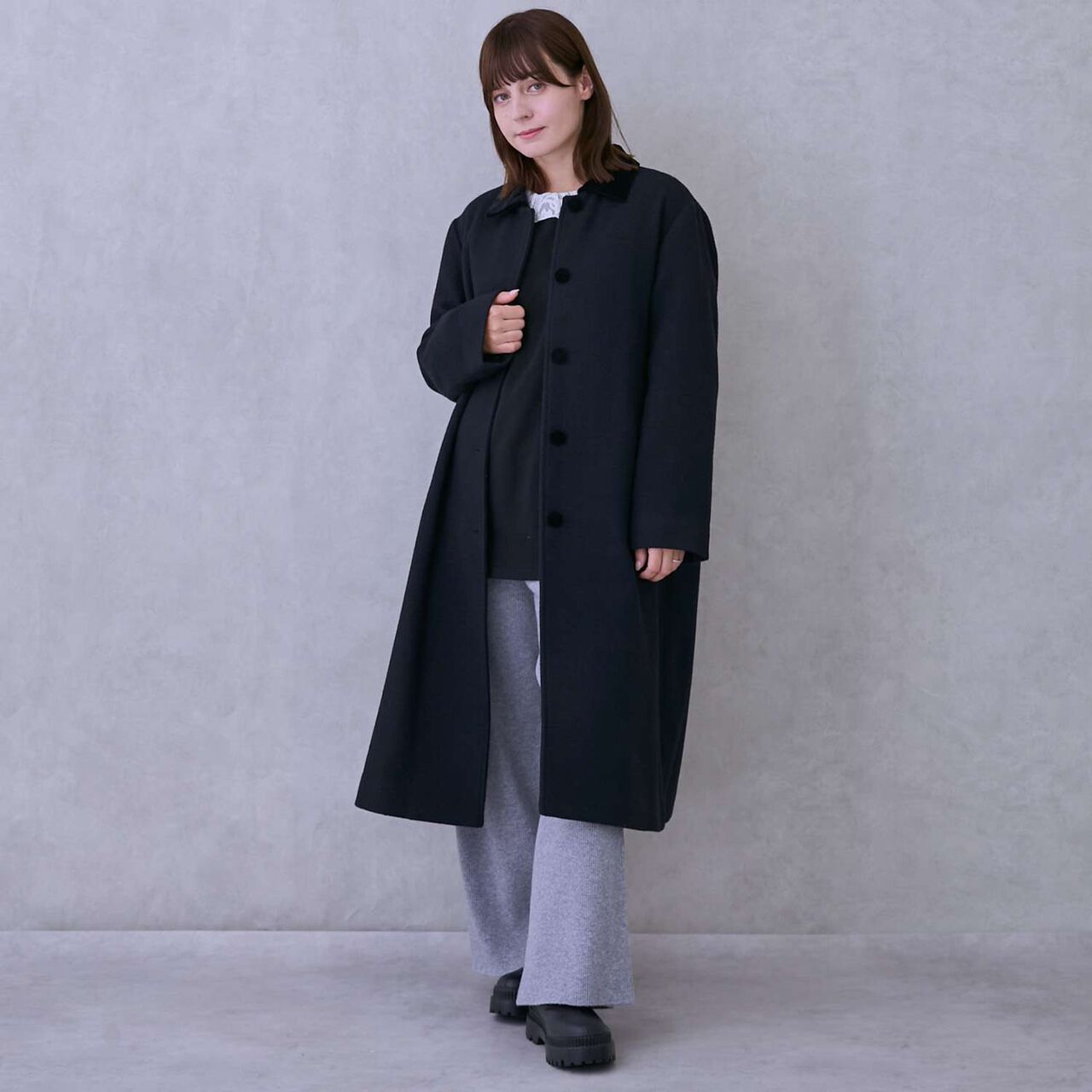 [Link] Double-Breasted Coat,Brown, large image number 2