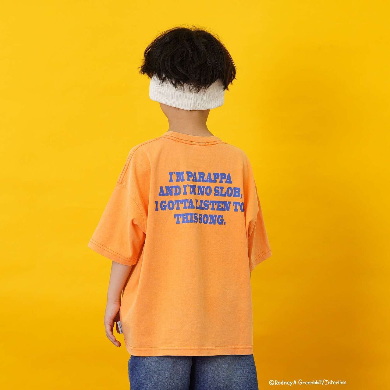 [PaRappa the Rapper] 彩色寬版撞色標誌短袖T恤,橙色, large image number 2