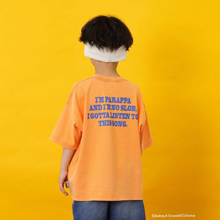 [PaRappa the Rapper] 彩色寬版撞色標誌短袖T恤,橙色, medium image number 2