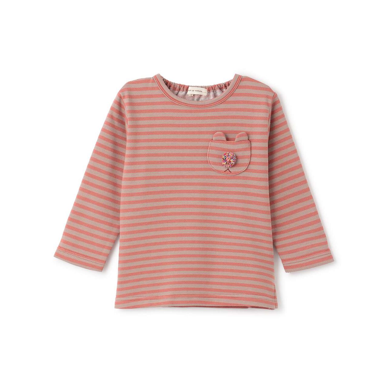 Stripe Pattern Sweatshirt,Brick, large image number 0