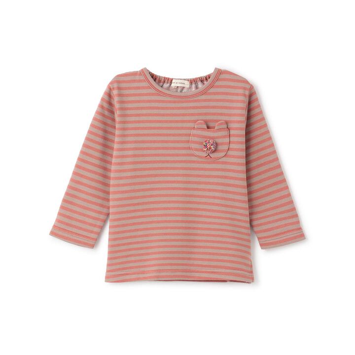Stripe Pattern Sweatshirt,Brick, medium image number 0
