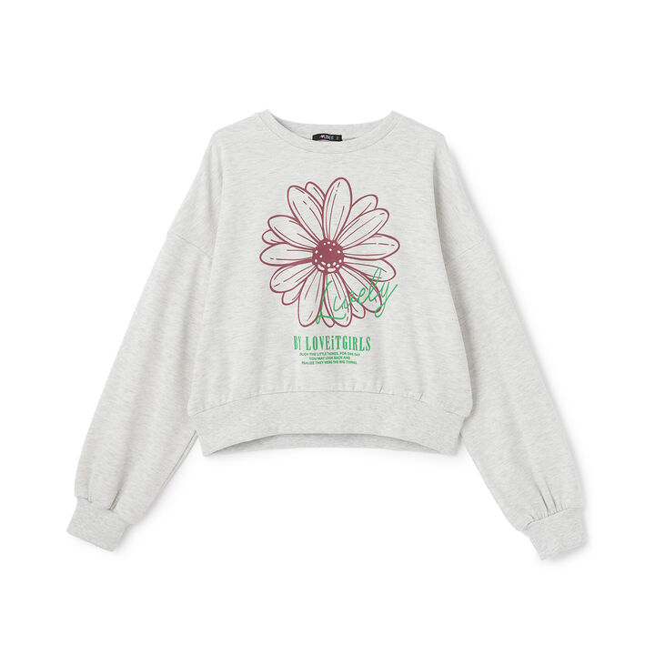 Flower Flock Pullover,Charcoal gray, medium image number 5