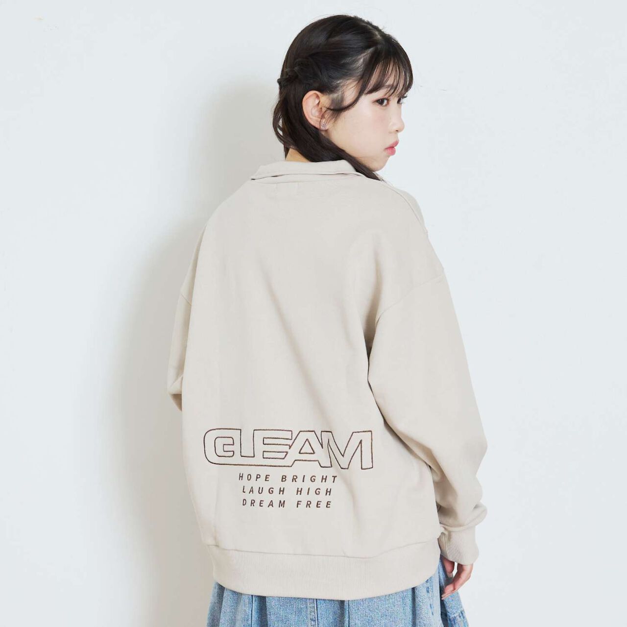 [LTXC/Cotton 100%] Half ZIP Pullover,Smoke white, large image number 4