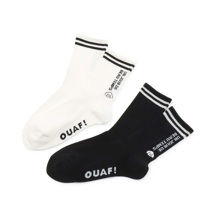 Dog Embroidered Ribbed Crew Socks,Black, medium image number 5