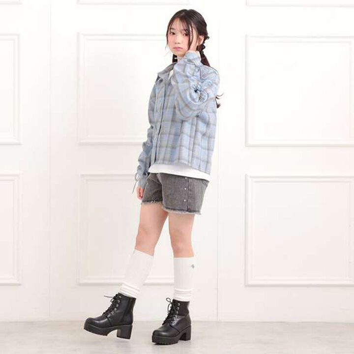 [Set Item] Brushed Checkered Shirt + Long Sleeve T-Shirt,Sax blue, medium image number 16