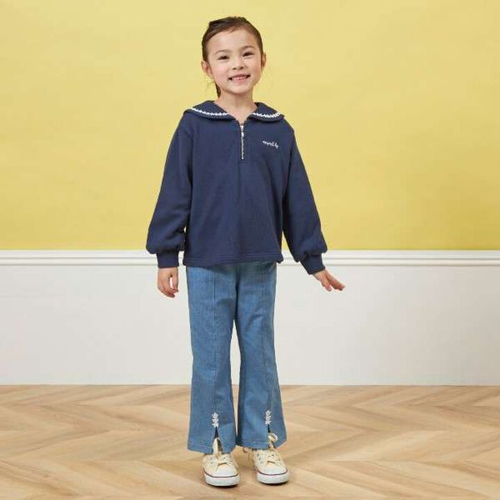 KP Sailor Collar Sweatshirt (100-160),Navy, medium image number 4