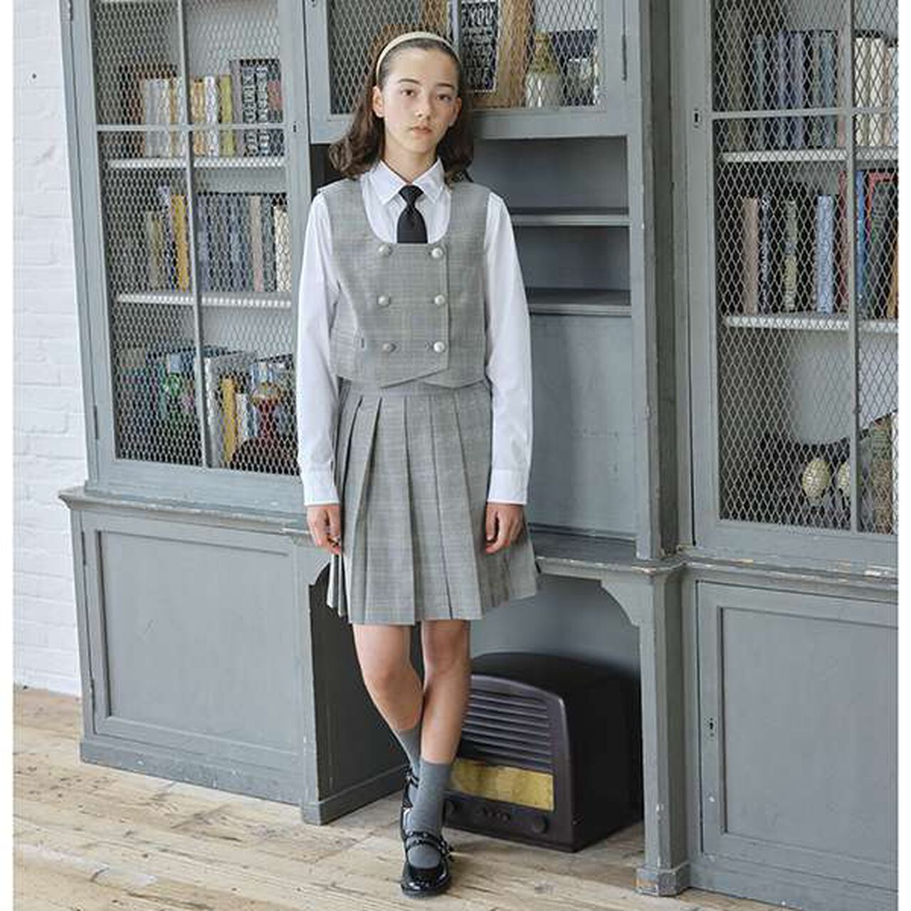 Best × Pleated Skirt-Pants Outfit Set,Navy, large image number 20