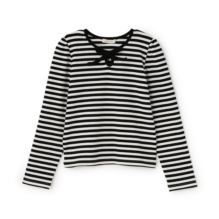 [Mini Length] Bi-Color Ribbon Ribbed Top,Blue gray, medium image number 16