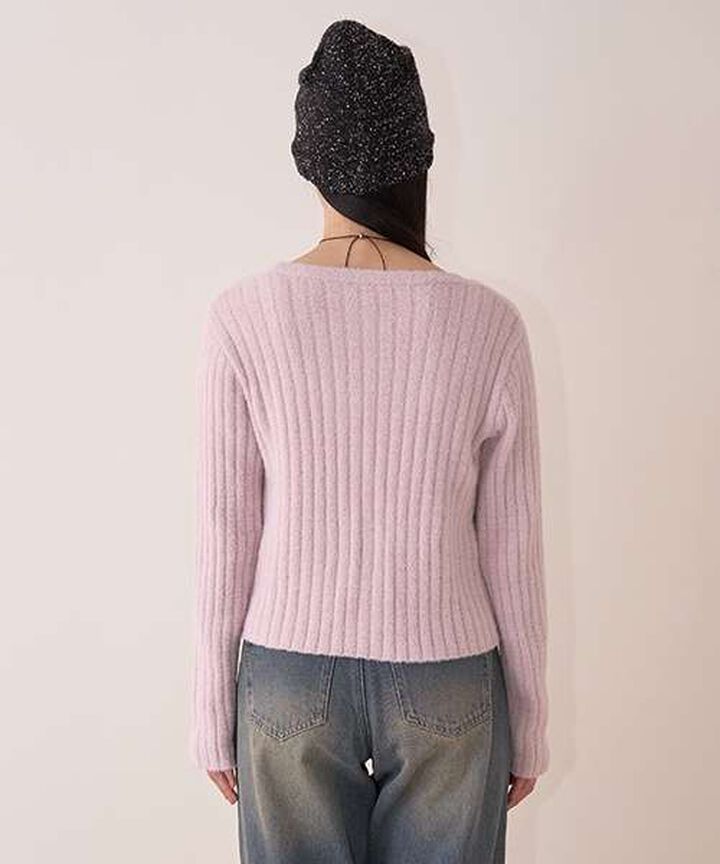 Ribbed Cardigan and Camisole Set,Ivory, medium image number 9