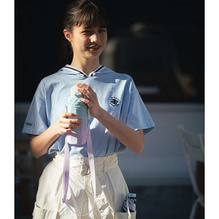 Lightweight Gradient Tulip Pattern Water Bottle (480ml),Emerald green, medium image number 8