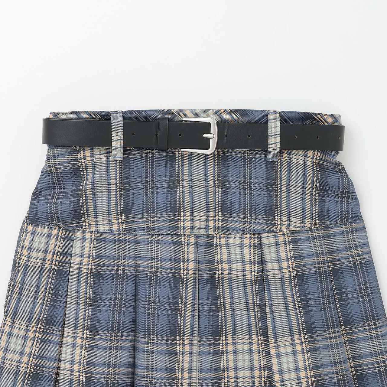 [Easy Care] Check Pleated Skirt with Belt,Pink, large image number 18