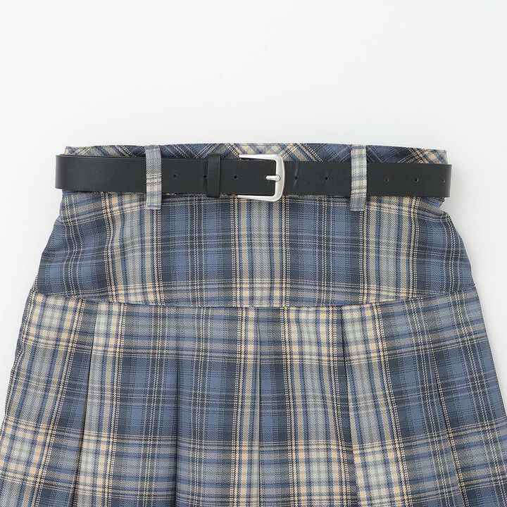 [Easy Care] Check Pleated Skirt with Belt,Pink, medium image number 18