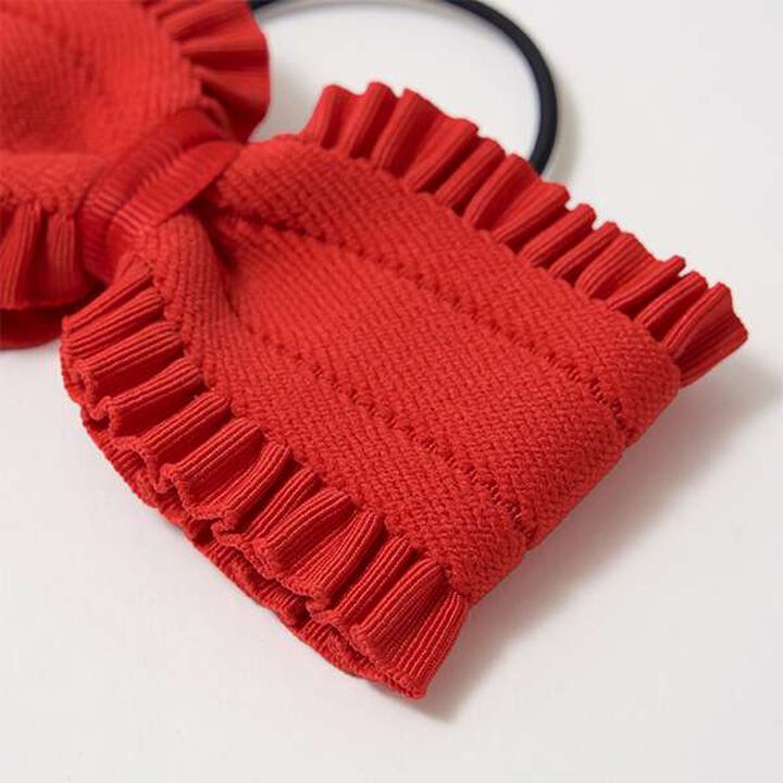 Frill Ribbon Hair Tie,Red, medium image number 9