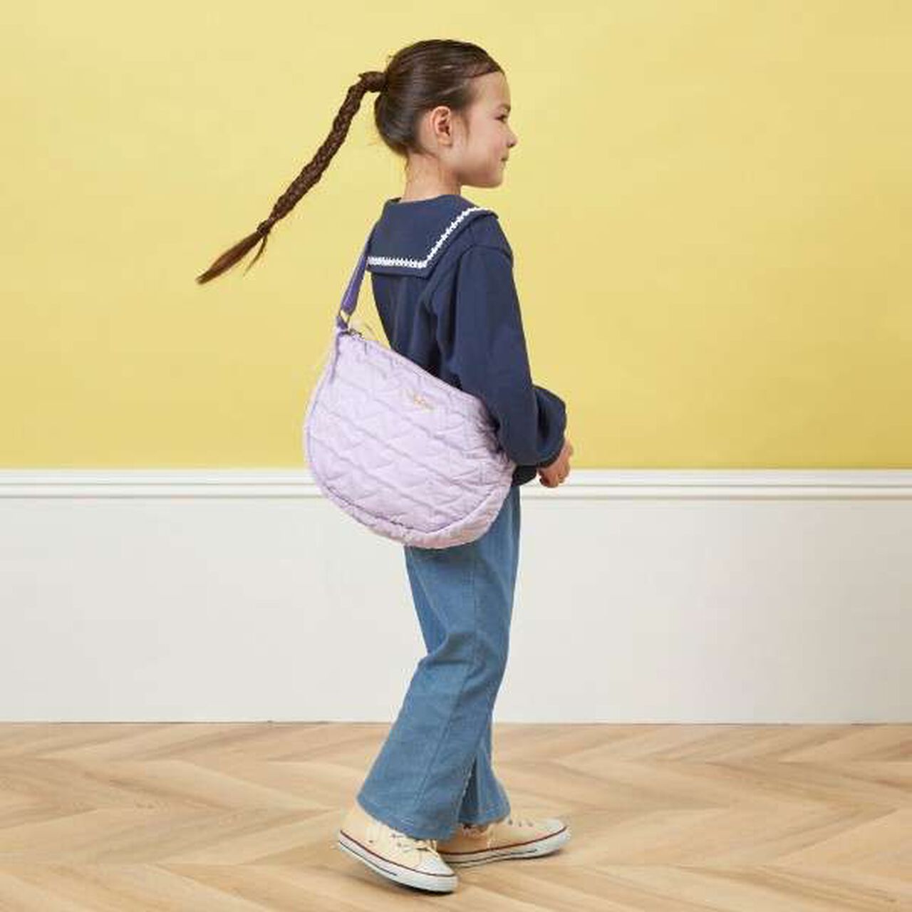 KPDECO Heart Quilt Shoulder Bag,Lavender, large image number 7