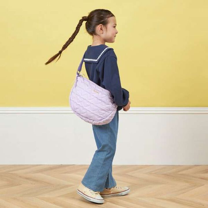 KPDECO Heart Quilt Shoulder Bag,Lavender, medium image number 7