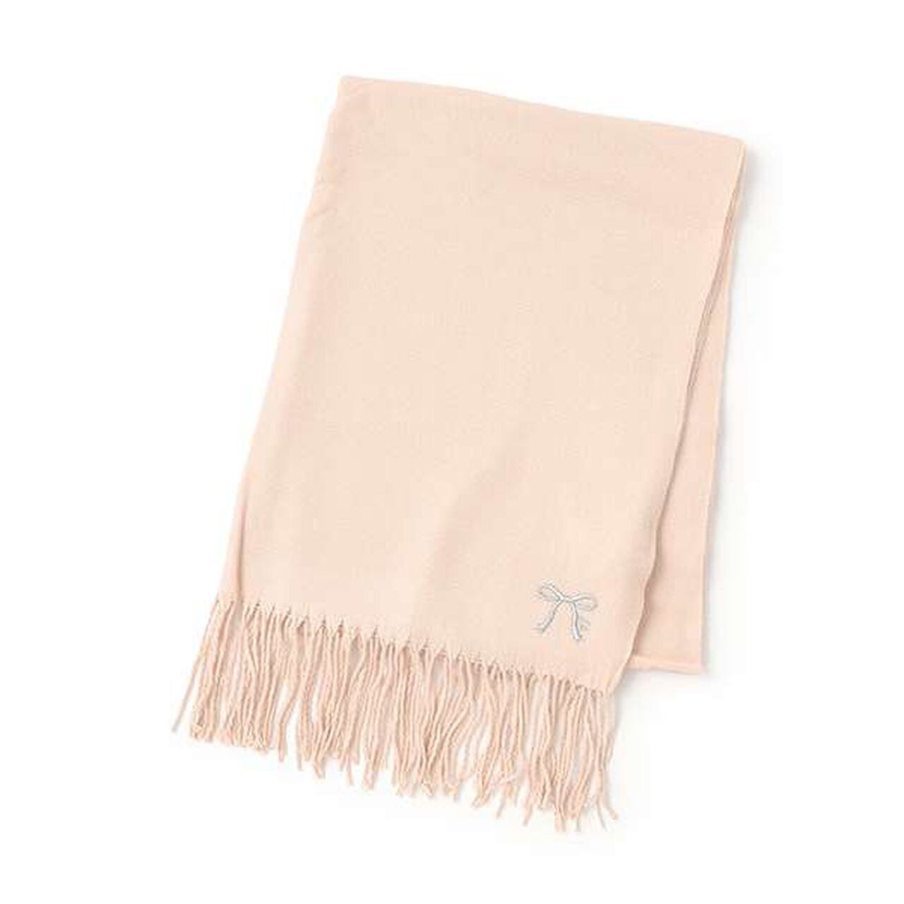 Ribbon Embroidered Scarf,Ivory, large image number 7