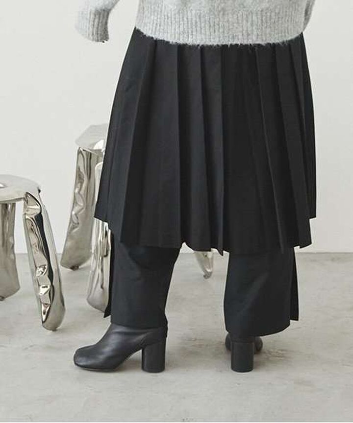 Semi-Wide Tuck Pants,Black, medium image number 8