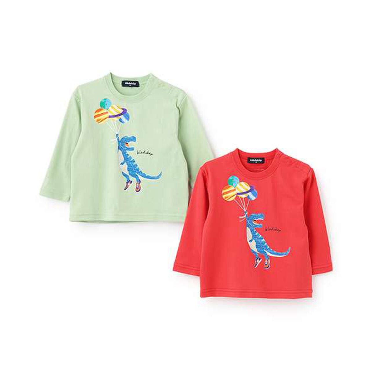 Balloon Dinosaur Long-Sleeve T-Shirt,Red, large image number 7