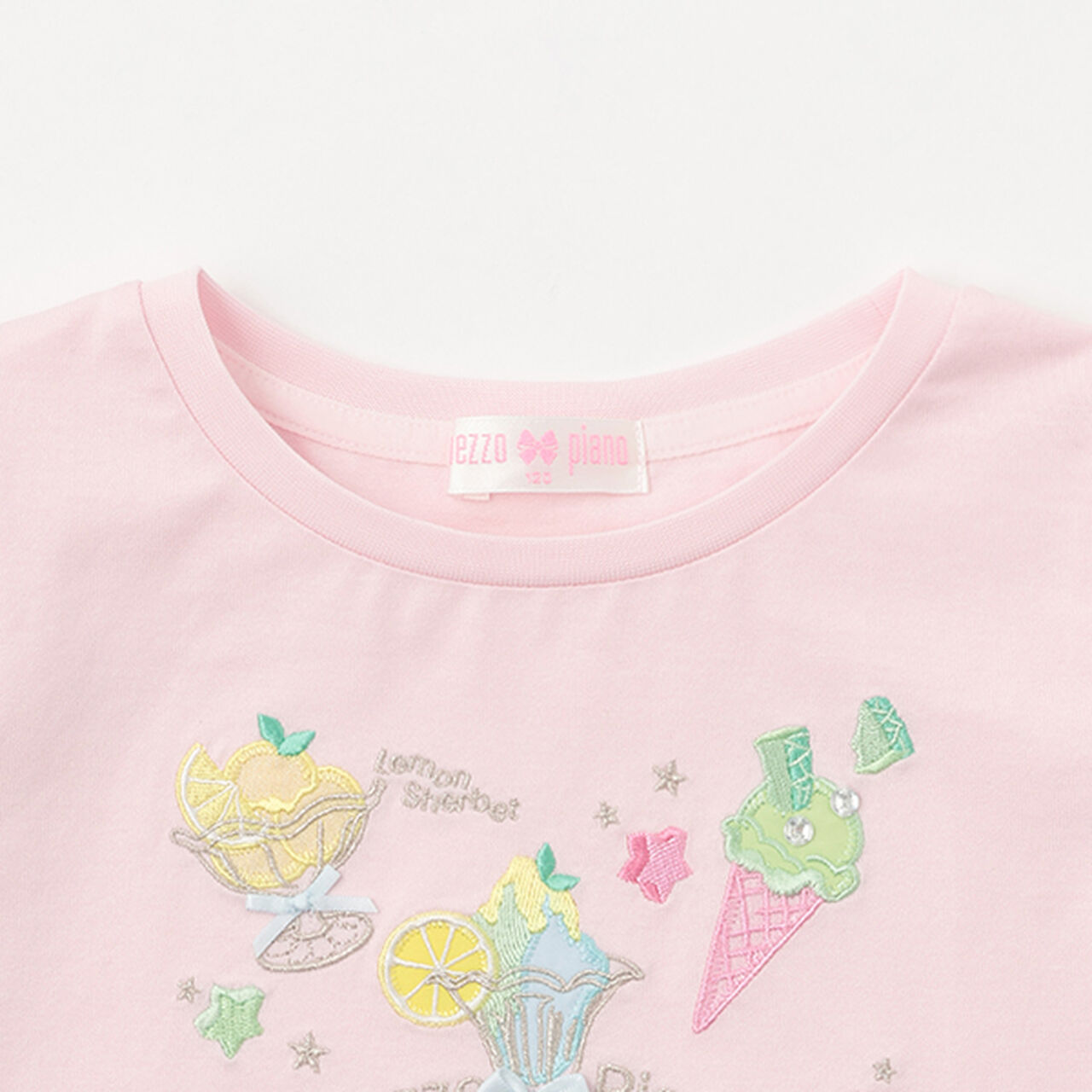 Fruit Sorbet Appliqué Short Sleeve T-Shirt,Off white, large image number 2