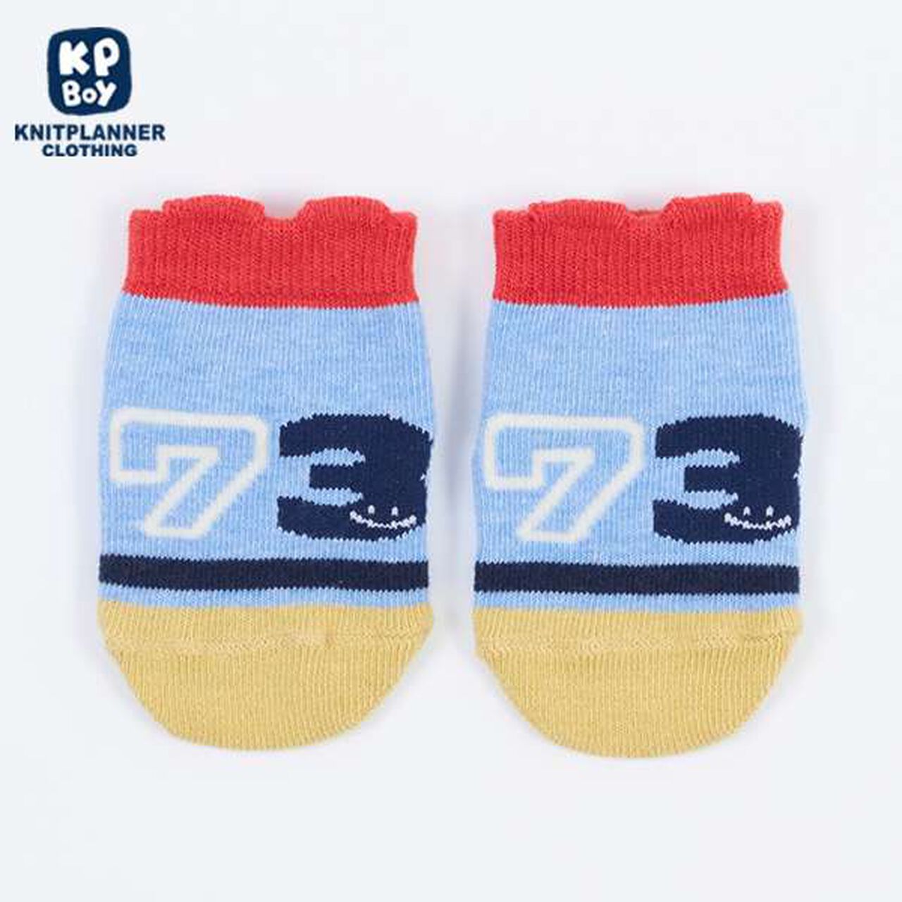 [Made in Japan] Number and Logo Motif Socks (9-13),Sax blue, large image number 0