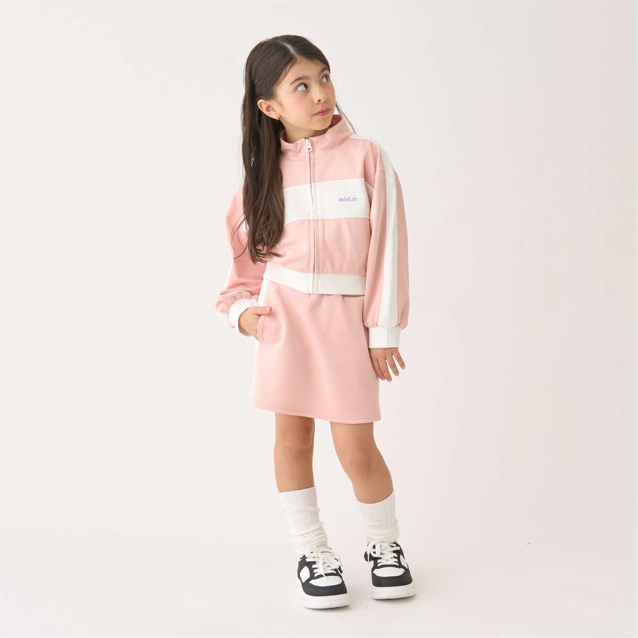 Quick-Dry Track Jacket & Skirt Set,Charcoal gray, large image number 3