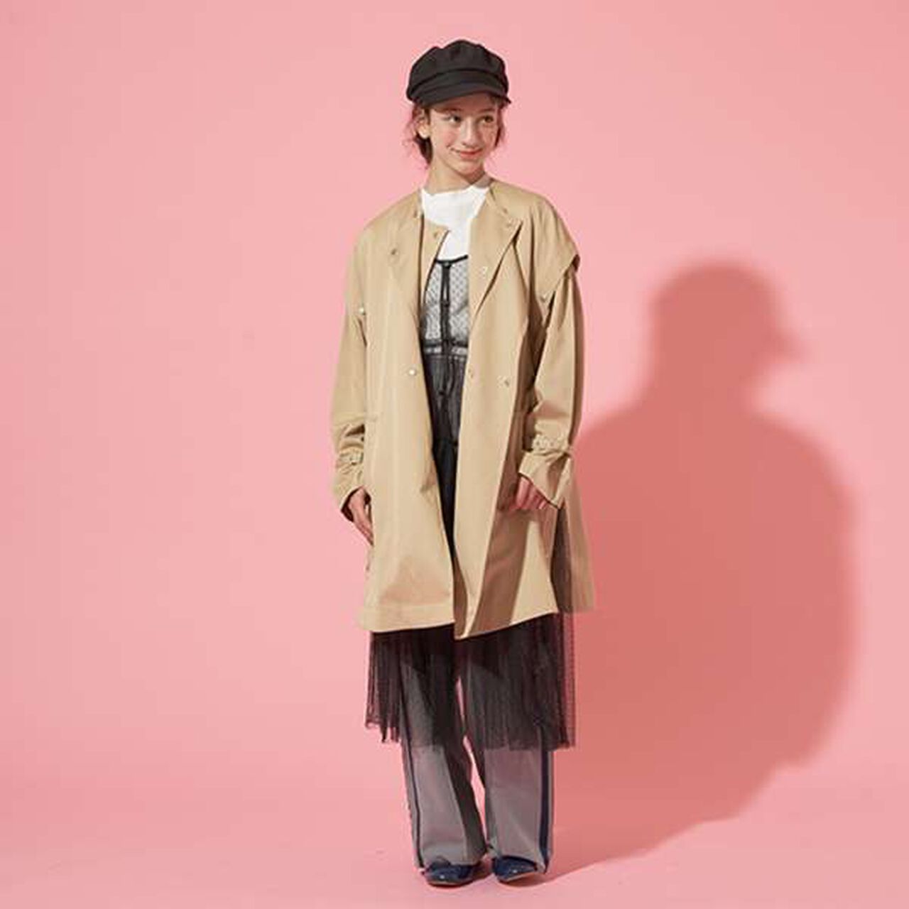 [AMI] Dot Tulle One-Piece Dress Inner Wear Set,Black, large image number 8