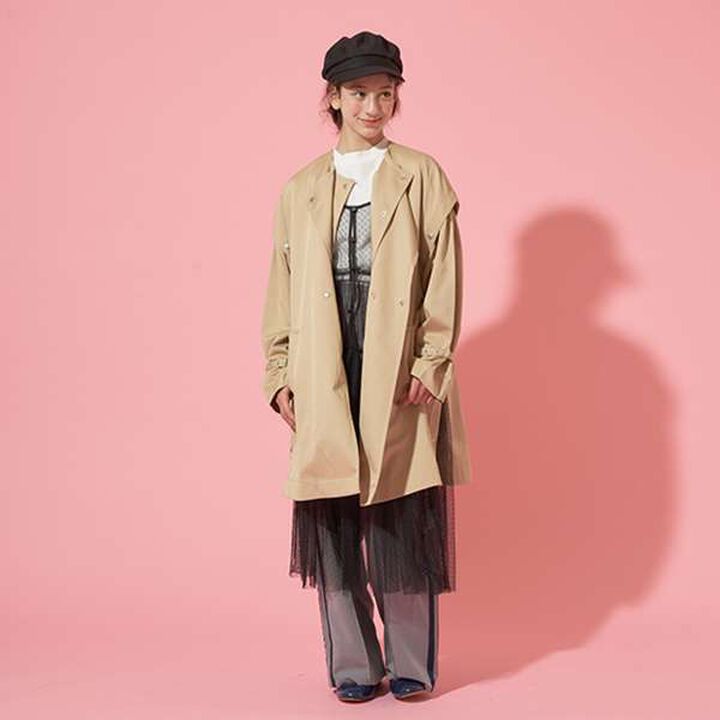 [AMI] Dot Tulle One-Piece Dress Inner Wear Set,Black, medium image number 8