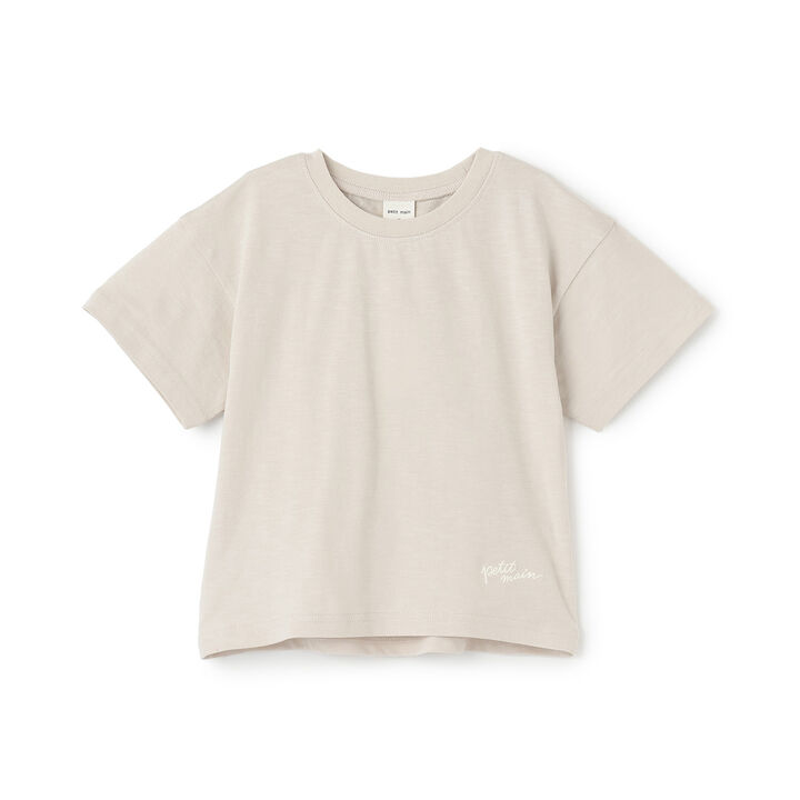 [Cool Touch] Back Appliqu&eacute; Short Sleeve T-Shirt,Beige, medium image number 13
