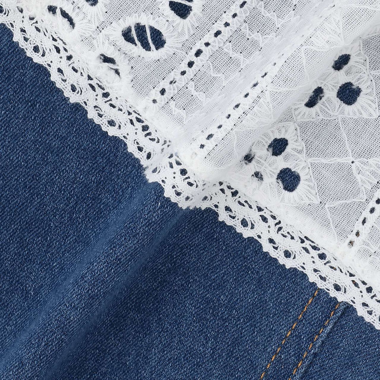 Link Layered Skirt Pants Set,Sax blue, large image number 14