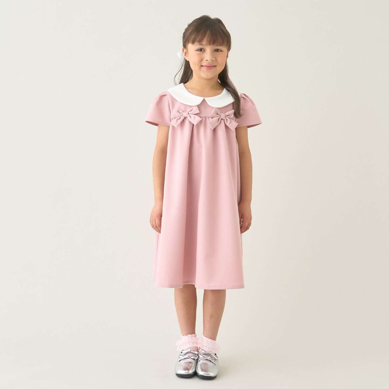 [Occasion] [School-Ready] Round Collar One-Piece Dress,Pink, large image number 0