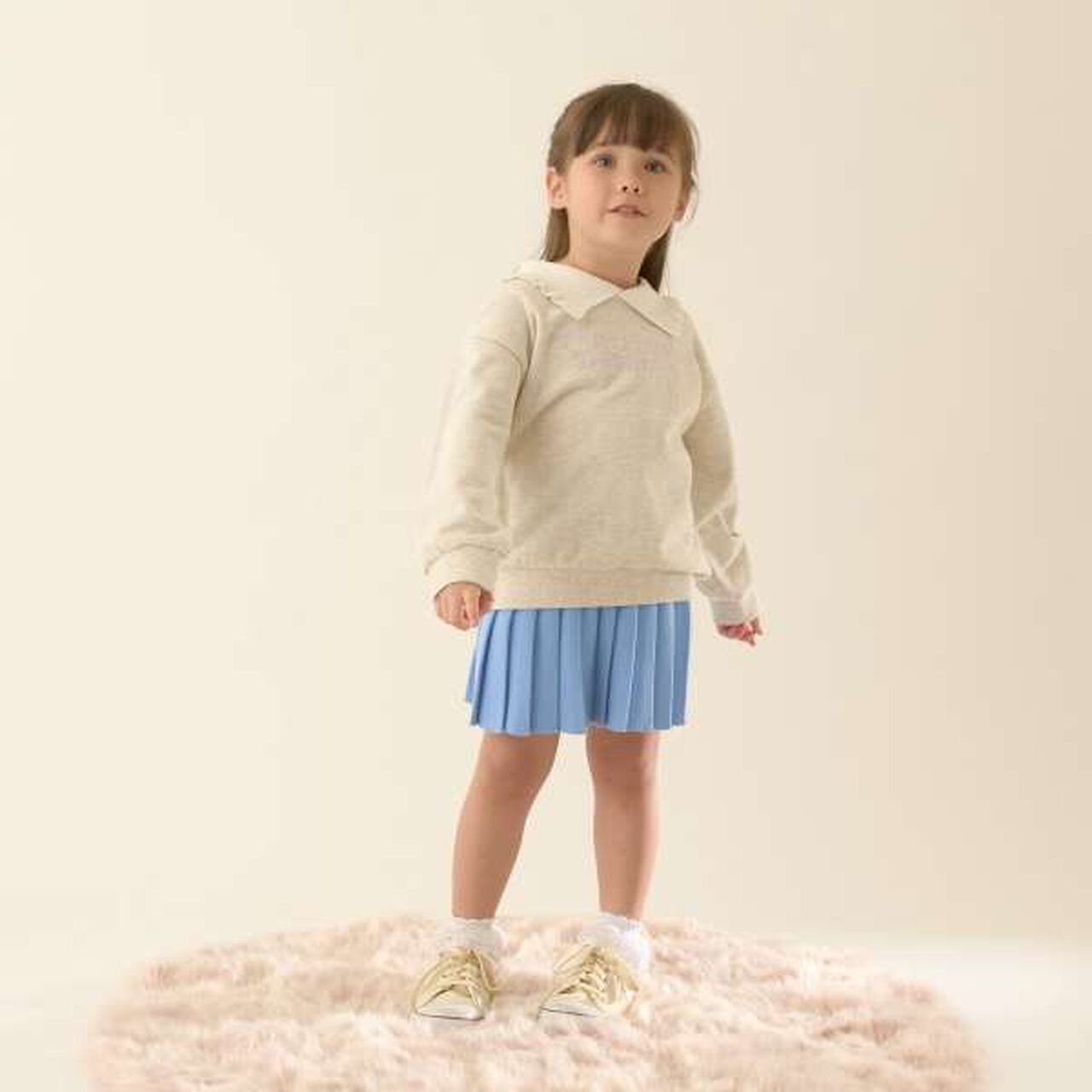 Knit Pleated Skirt,Pink, large image number 3