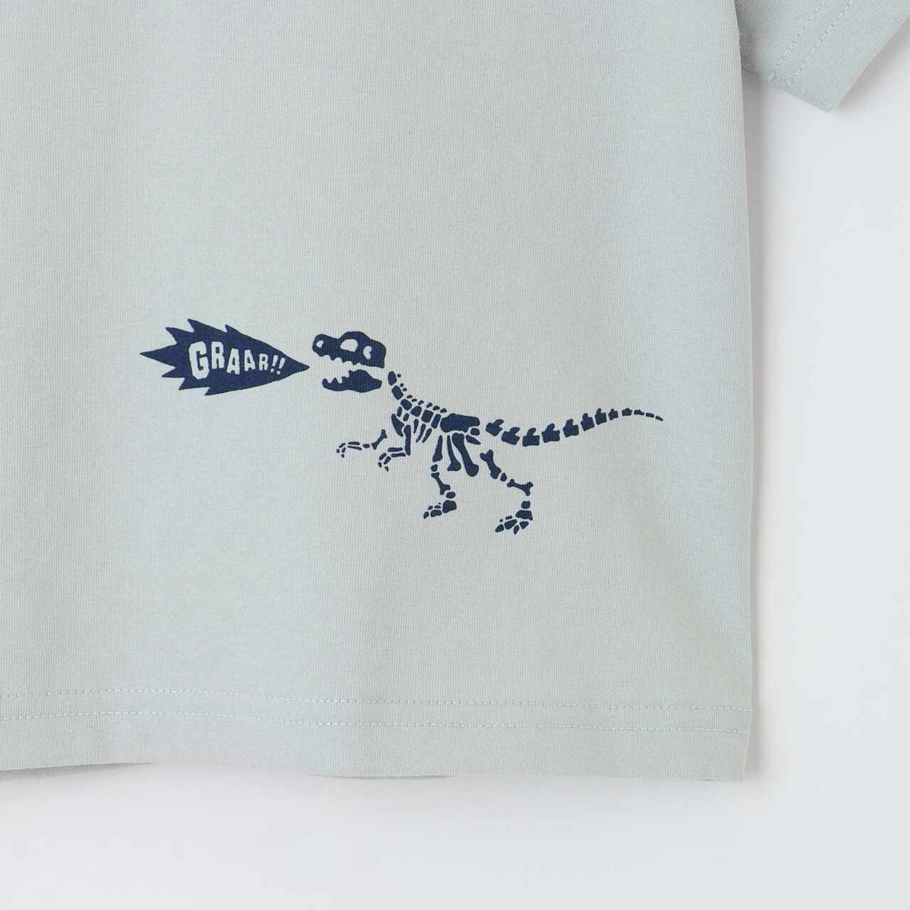 Glow-in-the-Dark Print Strata and Fossil Short Sleeve T-Shirt,Off white, large image number 8