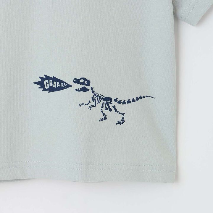 Glow-in-the-Dark Print Strata and Fossil Short Sleeve T-Shirt,Off white, medium image number 8