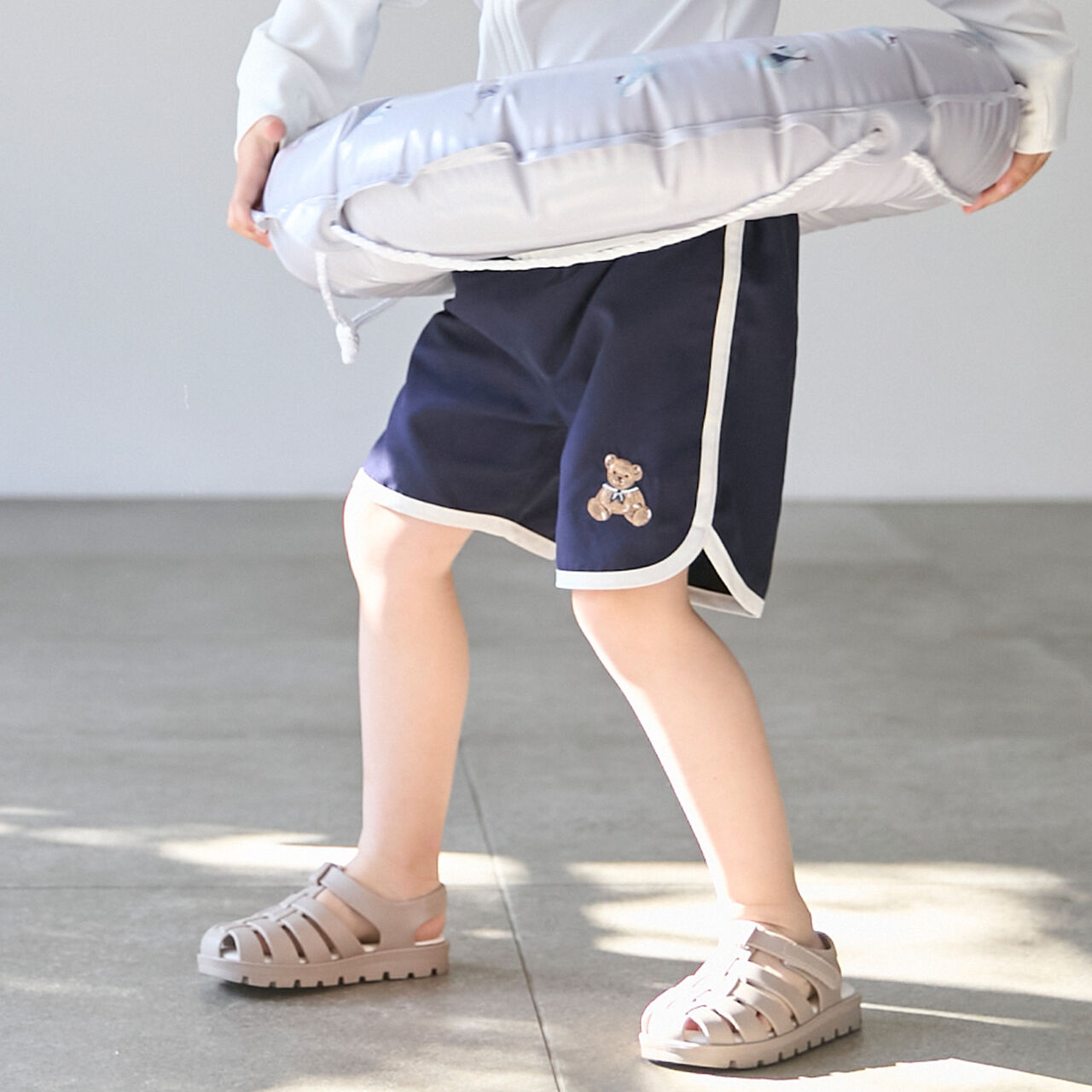 [SWIM] Embroidered Logo Swim Pants,Khaki, large image number 4