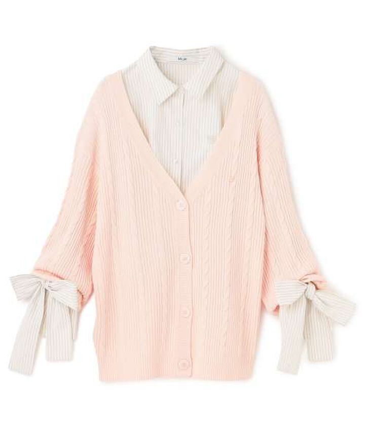 Shirt & Knit Cardigan Set,Ivory, medium image number 5