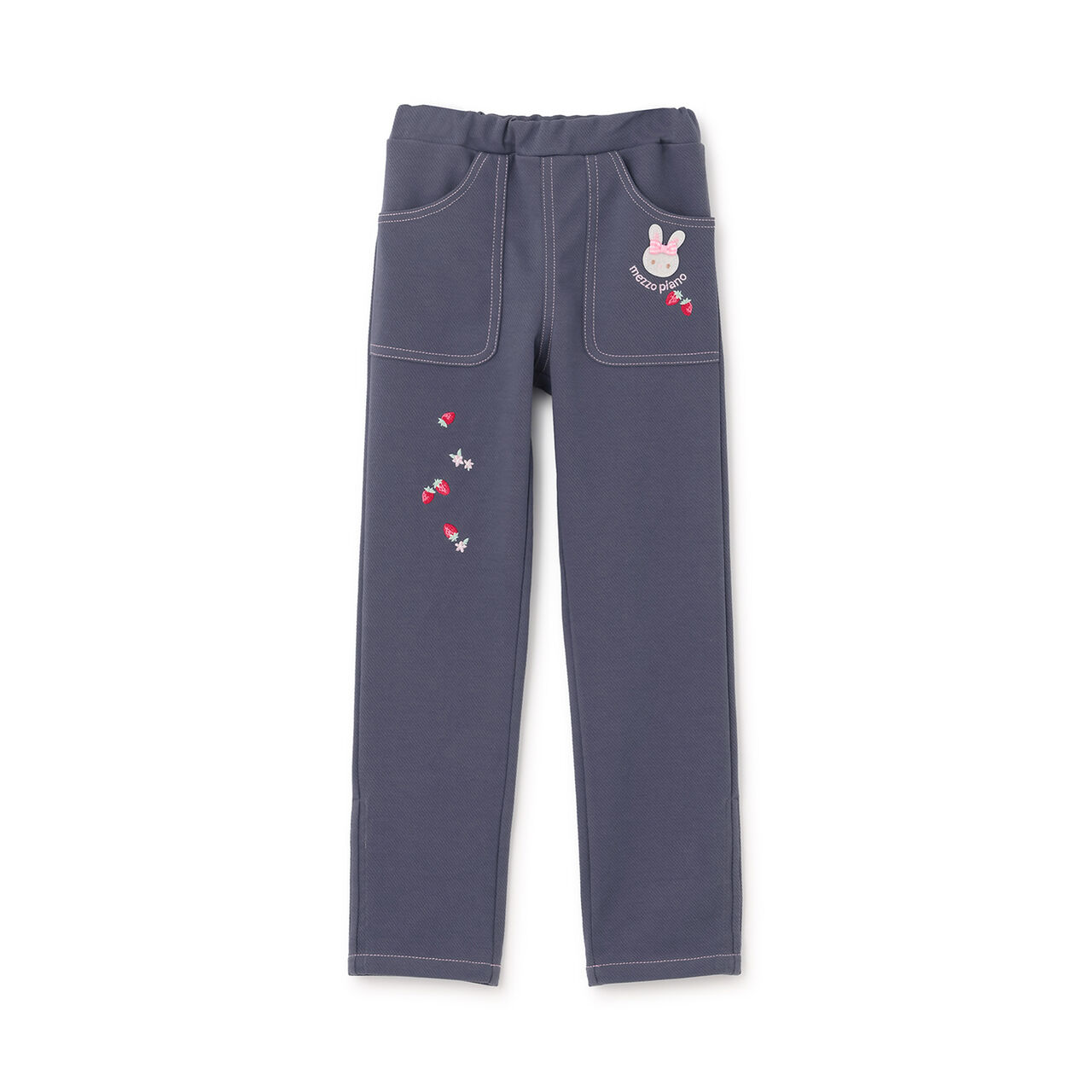 Rabbit Embroidery Cut Leggings,Blue, large image number 0