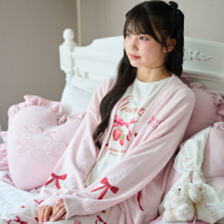 [Shea Butter Soft Plush] Ribbon Jacquard Cardigan,, medium