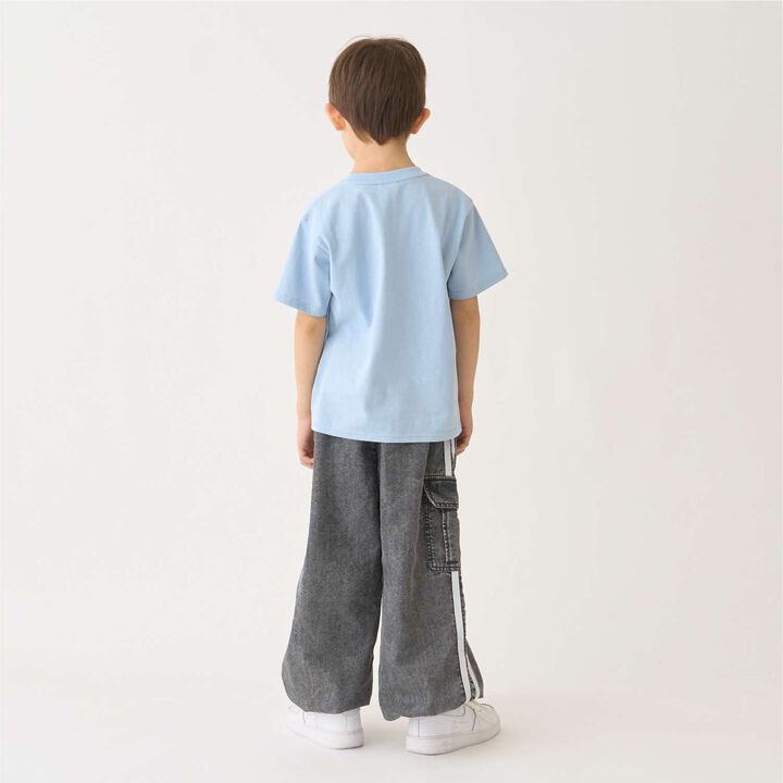 [Elastic Hem] Striped Denim Cargo Pants,Black, medium image number 5