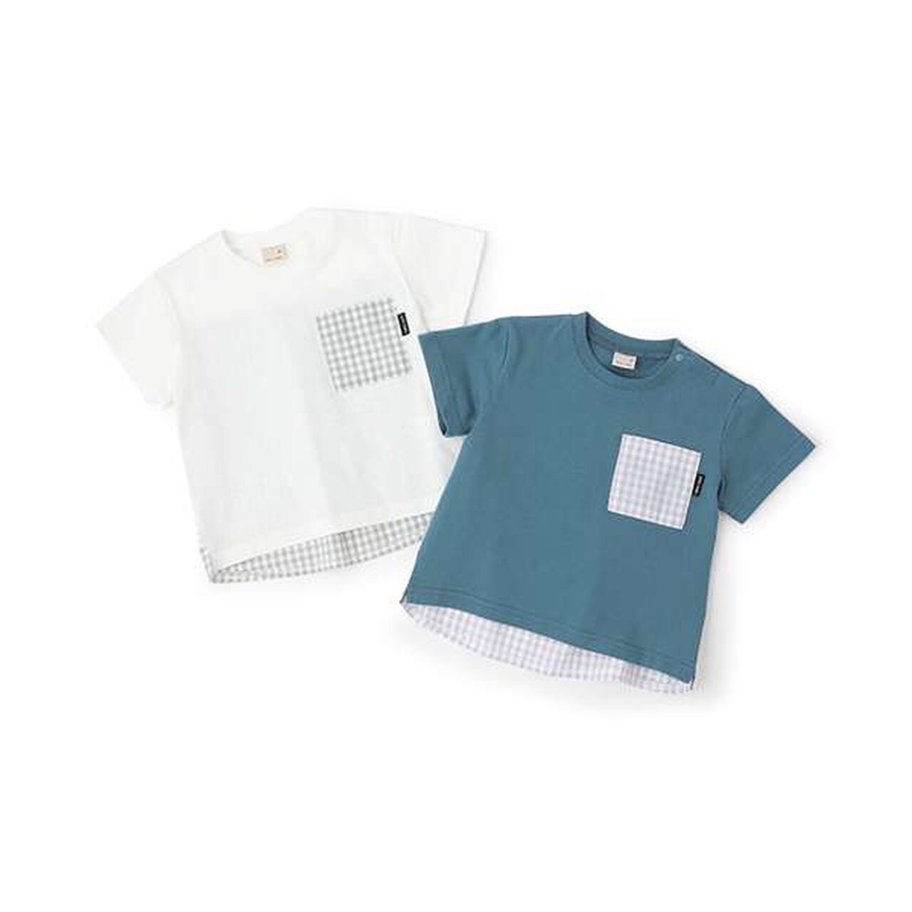 Gingham Pocket Short Sleeve T-Shirt,Moderate green, large image number 9