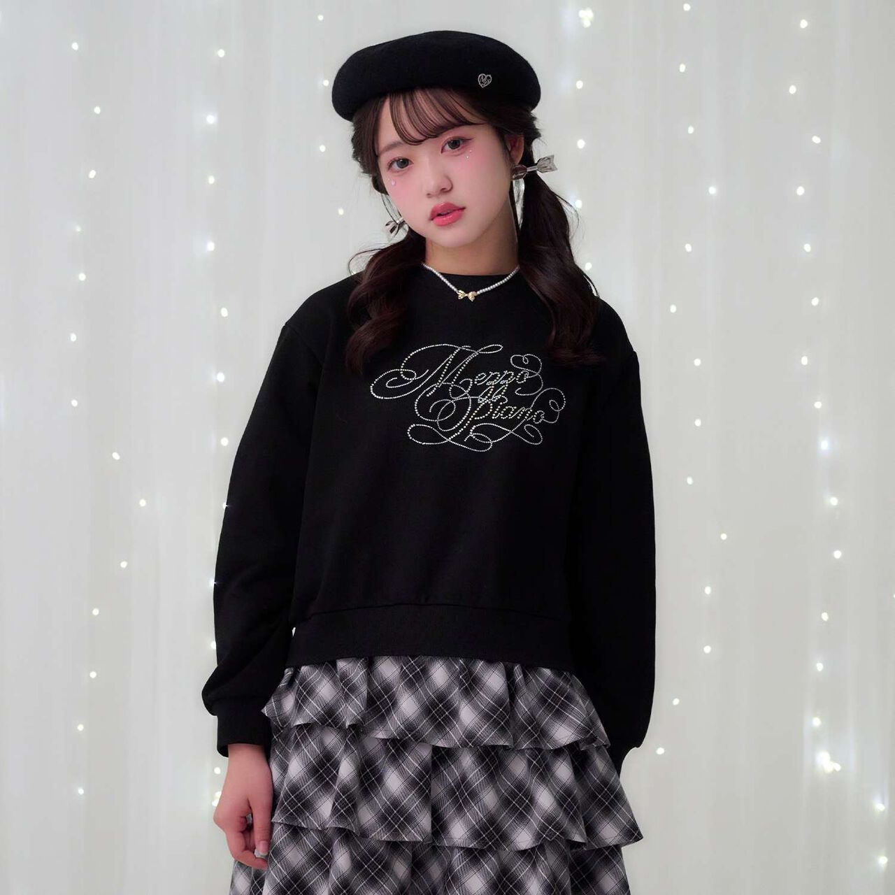 25th Anniversary Sparkling Logo Sweatshirt,Black, large image number 0